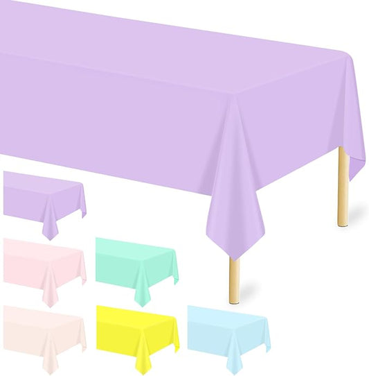 12 Pack Pastel Color Tablecloths, Pastel Plastic Table Cloths for Parties, 6 Color Pastel Party Decorations Set for Girls Birthday, Unicorn and Ice Cream, Baby Shower, Wedding Party, 54 x 108 Inch…