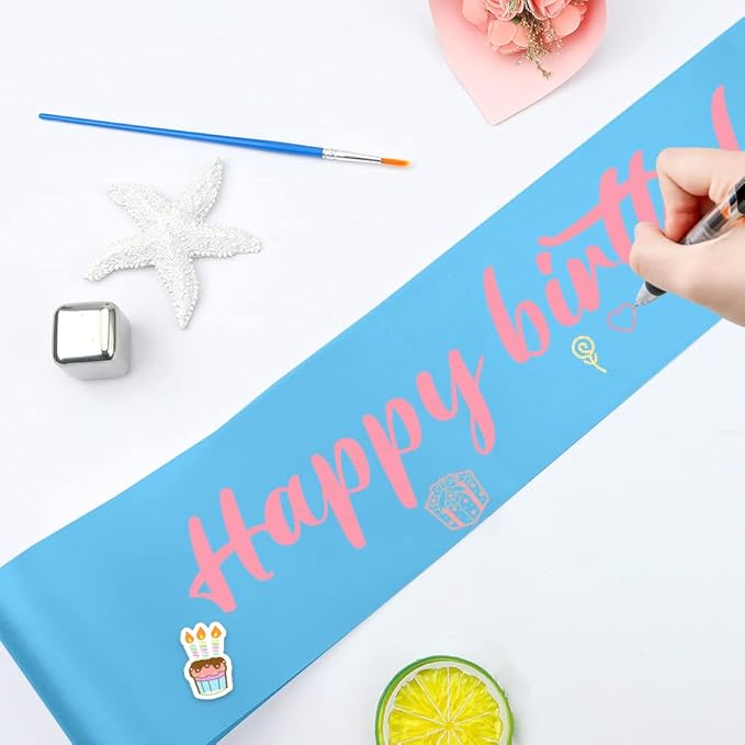 12 Pcs Sash Blank Satin Sash Party Decorations Plain Sash Light Blue Sash Sashes for Pageants Sashes for Birthday, Wedding, Graduation, DIY, Beauty Pageant, Hen Party, Homecoming, Make Your Own Sash