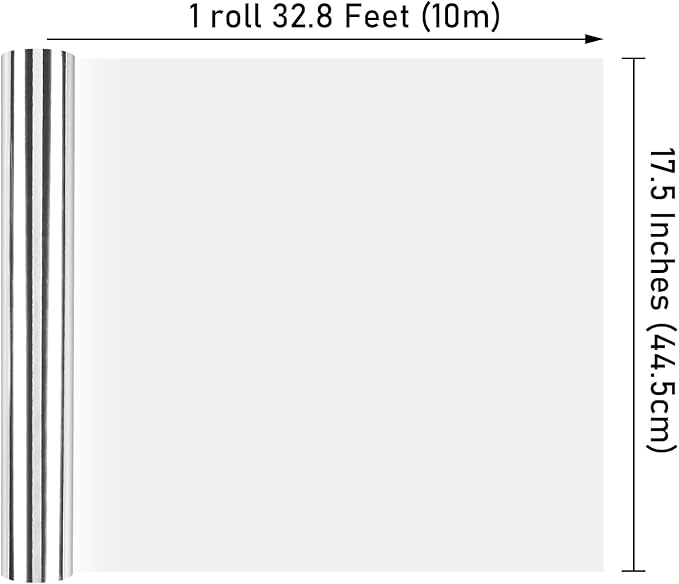 NESCCI Silver Metallic Wrapping Paper, Solid Color Paper,Gift Wrapping Paper,Perfect for Wedding,Valentine's Day,Birthday, Christmas,Baby Shower,DIY Bouquet (17 Inches X 32.8 Feet)