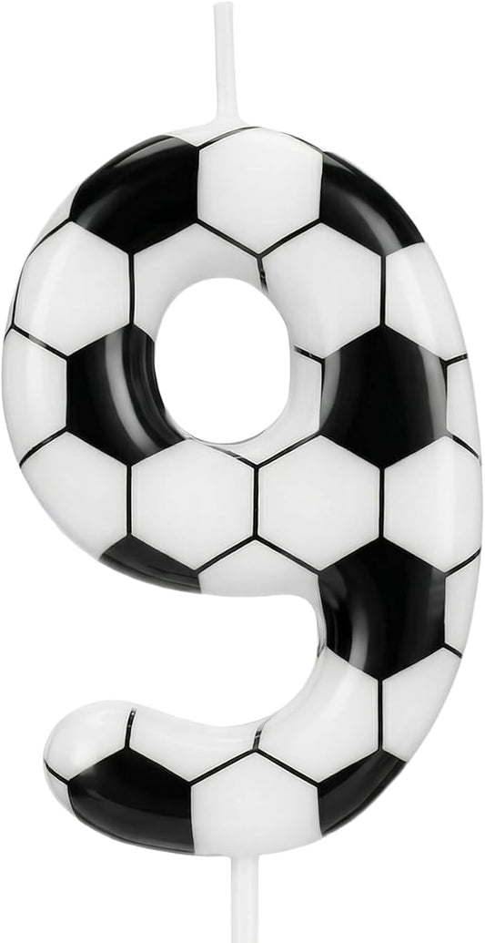 Soccer Number 9 Birthday Candle, 9th Birthday Candle Sport-Theme Cake Topper, Soccer Theme Party Decorations for Boys Girls, Party Supplies Birthday Gifts