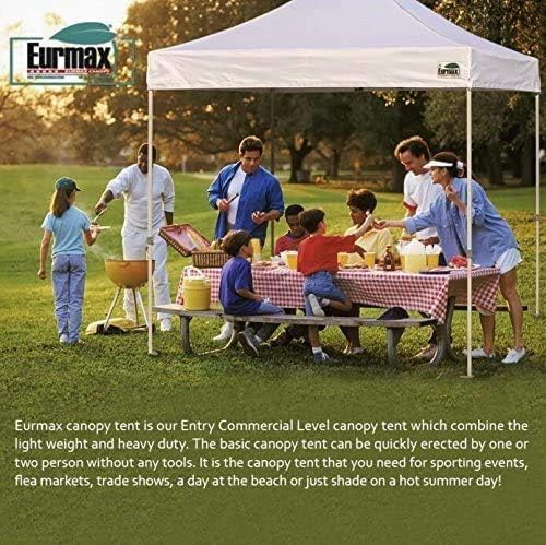 Eurmax USA 5x5ft Pop Up Canopy, Commercial Instant Tent for Outdoor Events, Patented No-Tip Rolling Storage Bag with 4 Sandbags, UV & Water Resistant, Heavy Duty Portable Shelter Gazebo,Burgundy
