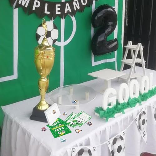 20Pcs Soccer Party Invitations Sets with Envelopes Soccer Favors Birthday Invitation Cards for Boys Kids Fan Sports Event Soccer Party Supplies, 6.7x4.7 Inch
