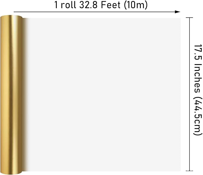 NESCCI Matte Metal Gold Wrapping Paper, Solid Color Paper,Gift Wrapping Paper,Perfect for Wedding,Valentine's Day,Birthday, Christmas,Baby Shower,DIY Bouquet (17 Inches X 32.8 Feet)