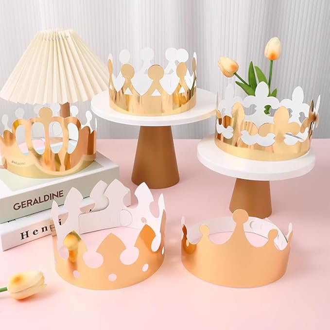 40 Pieces Paper Crowns Gold Foil Party Crown Paper King Hats Cap for Birthday Celebration Baby Shower Photo Props