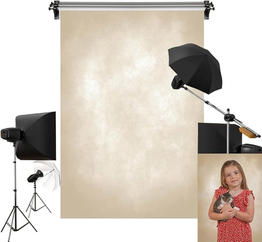Kate 10x10ft/3x3m Light Yellow Backdrop Cream Abstract Texture Portrait Photography Background Photo Studio Props