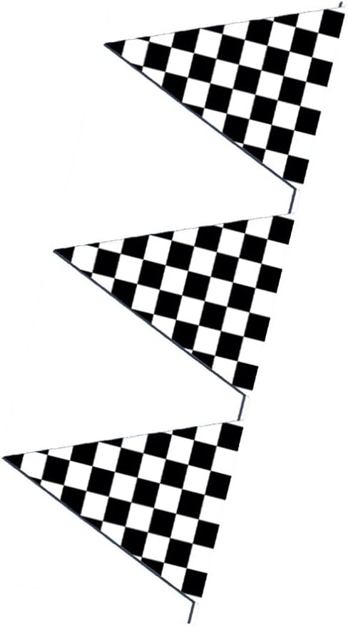 Beistle 17" x 120' Plastic Checkered Pennant Banner For Indoor Outdoor Racing Theme And Sports Party Decorations