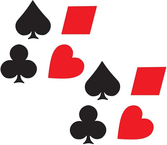 Beistle , 8 Piece Card "Suit" Cutouts, 15.5" to 16.5"