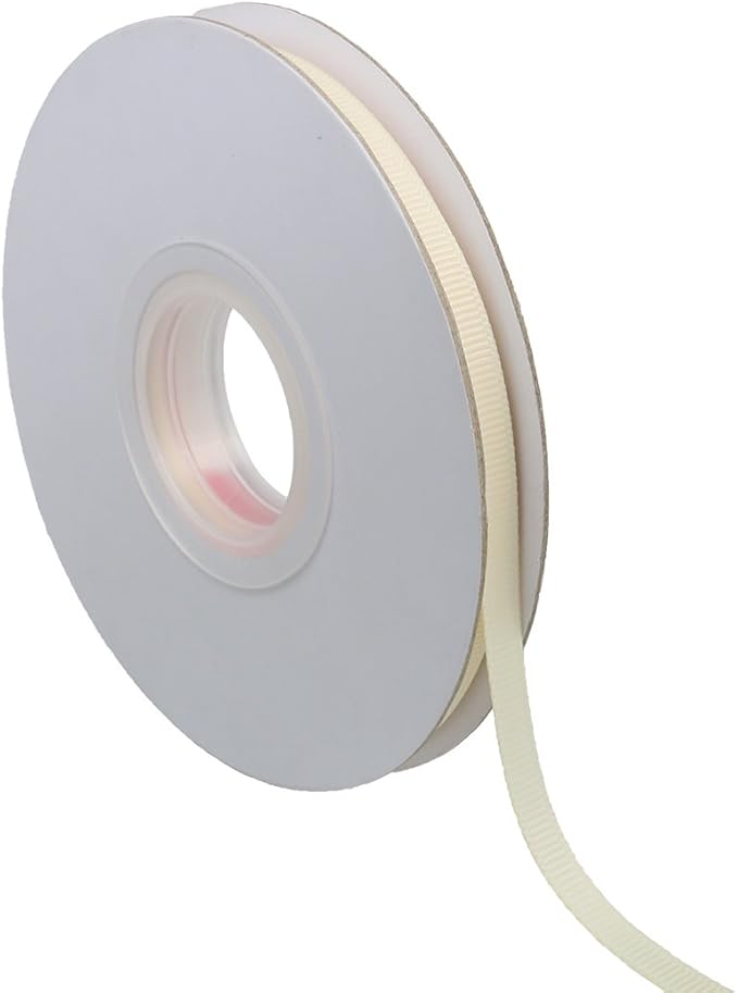Ribbonitlux 1/4" Wide Solid Grosgrain Ribbon 25 Yards (810-Ivory）, Set for Gift Wrapping, Party Decor, Sewing Applications, Wedding and Craft