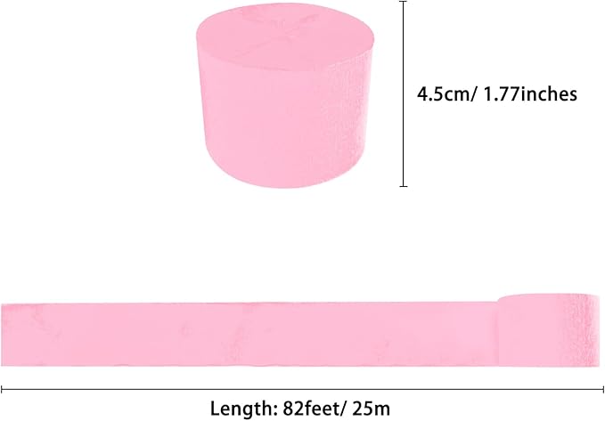 8 Rolls in 4 Colors Gradient Rosered Party Crepe Paper Streamer, 8 Pieces 82 feet Streamets Party Decorations, Party Supplies for Wedding Birthday Baby Shower Gender Reveal Graduation Bridal Shower