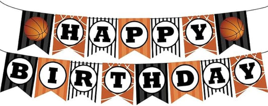 ZHENGYE Basketball Happy Birthday Banner Basketball Sports Theme Party Decorations for Baby Shower Boys Birthday Decorations Supplies