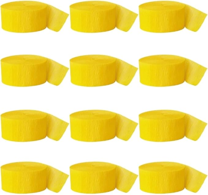 Yellow Crepe Crepe Paper Roll Streamer - 81 ft (Pack Of 1) - Perfect For Parties, Decorations & Events