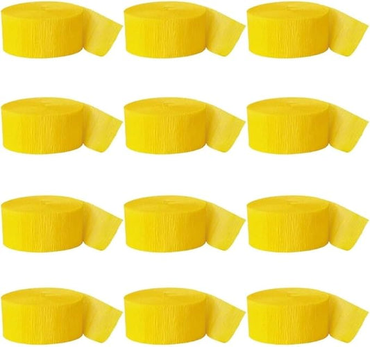 Yellow Crepe Crepe Paper Roll Streamer - 81 ft (Pack Of 1) - Perfect For Parties, Decorations & Events
