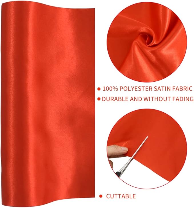 TONIFUL 12 Inch X 11yds Red Satin Ribbon - Extra Wide Christmas Ribbon for Outdoor Use, Grand Opening, Wedding Decoration