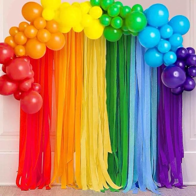 6 Rolls Orange Crepe Paper Streamers for Party Decorations-82ft Long and 1.77in Wide