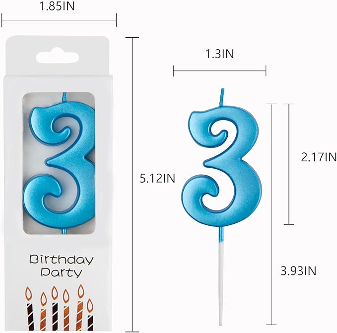 PHD CAKE 10-Count 0-9 Blue Number Birthday Candles, Number One Birthday, Blue Number Candles, Party Celebration, Baby Showers