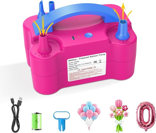 AXHJ Balloon Pump Electric, Rechargeable Cordless Balloon Air Pump with Type-C, Blower Inflator for Long Balloons, Foil Twisty Animal Latex Balloons in Birthday Party for Decorations