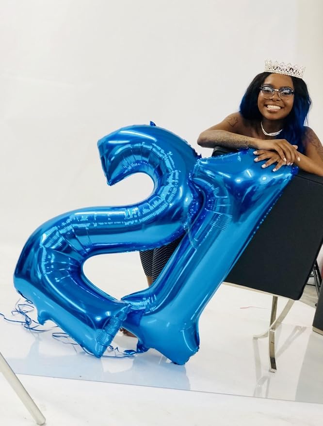 Balloon Number 10th Birthday Decorations, 40 Inch Big Foil Balloon for Men & Women, Dark Blue Number Balloons for Wedding Memorial Day Birthday Aniversarry Supplies