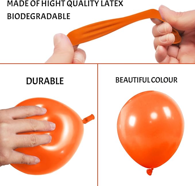 Orange Balloons 110Pcs, 5 Inch Small Latex Party Balloons, Mini Thick Orange Balloons for Birthday Wedding Baby Shower Decorations.