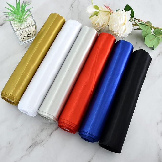 TONIFUL 10 Inch X 11yds Dark Gold Satin Extra Wide Christmas Ribbon for Outdoor Use, Ceremony, Grand Opening, Table Runner, Chair Sash, Gift Wrapping, Wedding Decoration