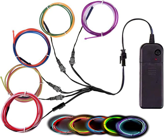 Multicolor Neon Light 5-in-1 Meter Wire,Portable Battery Pack Decorative Wire, Suitable for Birthday Parties, Thanksgiving, and Other Occasions.