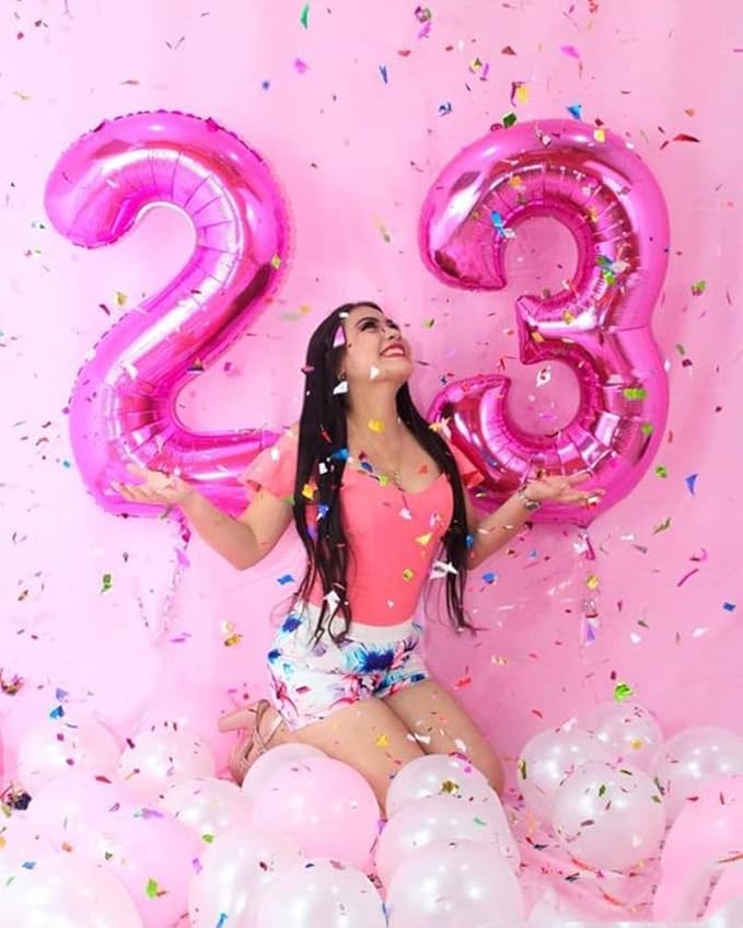 Number 6 Balloon 40 Inch, 6 7 Six Seven Birthday Decorations, 6th Birthday Balloon for Boy Girl, Hot Pink 16 60 61 65 Numbers Balloons Graduations Anniversary Supplies