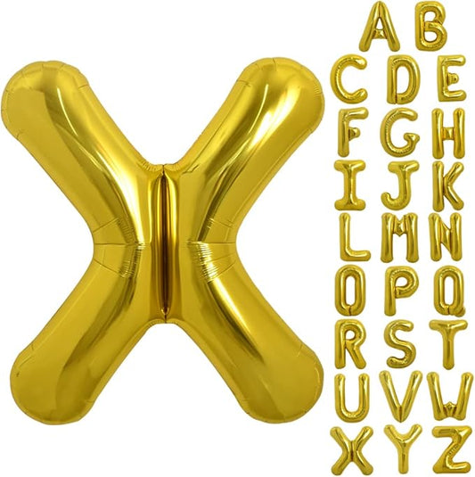 TONIFUL 40 Inch Large Gold Letter X Balloons - Helium Filled Foil Mylar Big Balloons for 2026 New Year Eve Graduation Wedding Baby Shower Birthday Party & Anniversary Decorations