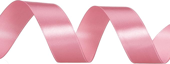 YASEO 1 Inch Rose Gold Solid Satin Ribbon, 50 Yards Craft Fabric Ribbon for Gift Wrapping Floral Bouquets Wedding Party Decoration