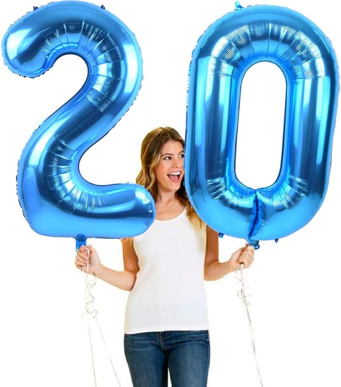 TONIFUL 40 Inch Blue Large Numbers Balloon Birthday Party Decorations, Foil Mylar Big Number Balloon Digital 10 for 2026 Graduation New Year Eve 10th Birthday, 10th Anniversary, Graduation Ceremony