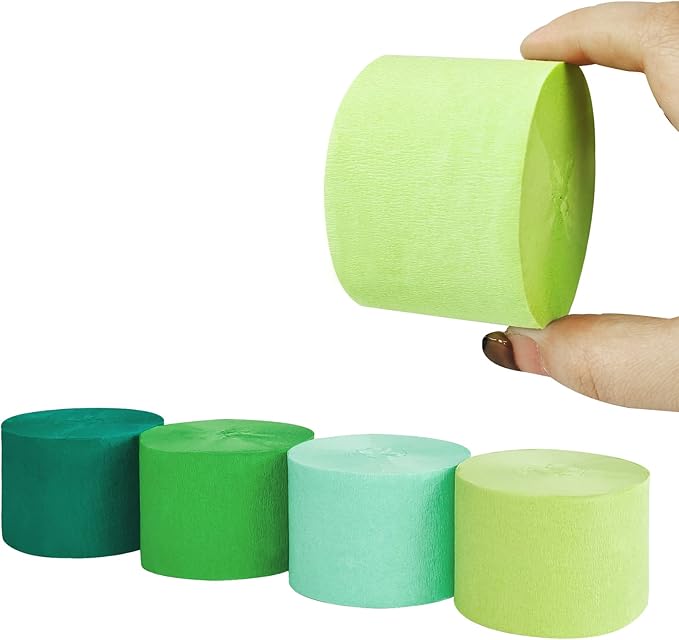 8 Rolls in 4 Colors Gradient Mint Green Party Crepe Paper Streamer, 8 Pieces 82 feet Streamets Party Decorations Supplies for Christmas St Patrick's Day Birthday Baby Shower Graduation Bridal Shower