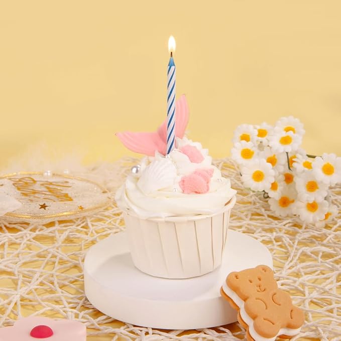 PHD CAKE 288-Count Multicolored Spiral Birthday Candle, Birthday Candles for Cake, Cupcake Candles, Party Celebration