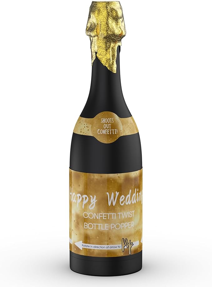 POPUPARTY Champagne Bottle Party gold confetti Popper - 15.3'' (1 Pc.) - for Birthday, graduation，Celebration, Wedding, New Year, Party Decoration