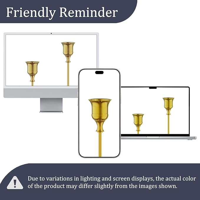 FSyueyun 6 Pcs Gold Candle Holders, Elegant Metal Taper Candle Holders Set, Modern Candlestick Holders for Table Centerpiece, Fireplace Mantel, Wedding, Christmas Home Decor and Housewarming Gift