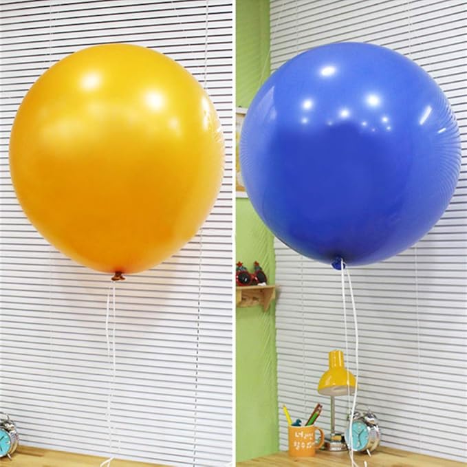 36 Inch Giant Latex Balloons, Standard Blue Round Balloons for Birthdays Weddings Receptions Festival Party Decoration, Pack of 5 Pcs