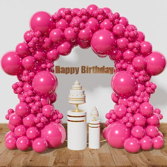 Hot Pink Balloon Arch Kit 111Pcs 18 12 5 Inch Latex Party Balloons Garland for Birthday Baby Shower Wedding Engagement Anniversary Christmas Party Decorations