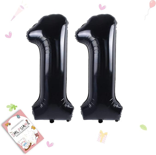 40 inch Number Balloon 0-9 Black Large Number 11 Balloons,Digital Balloons for Birthday Party Celebration Decorations Supplies, Helium Foil Number Balloons for Wedding Anniversary