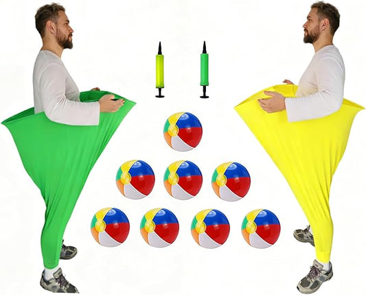 Granny Pants Yard Game – Oversized Stretchy Pants Outdoor Toss Game with Bouncy Balls & Pump, Fun Reunion Party Game for Adults, Perfect for Backyard, Field Day & Team Activities