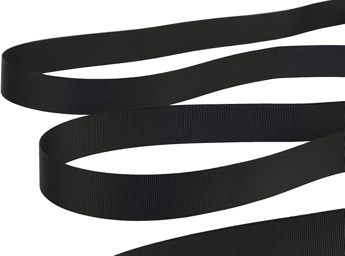 Ribbonitlux 1" Wide Solid Grosgrain Ribbon 25 Yards (030-Black）, Set for Gift Wrapping, Party Decor, Sewing Applications, Wedding and Craft