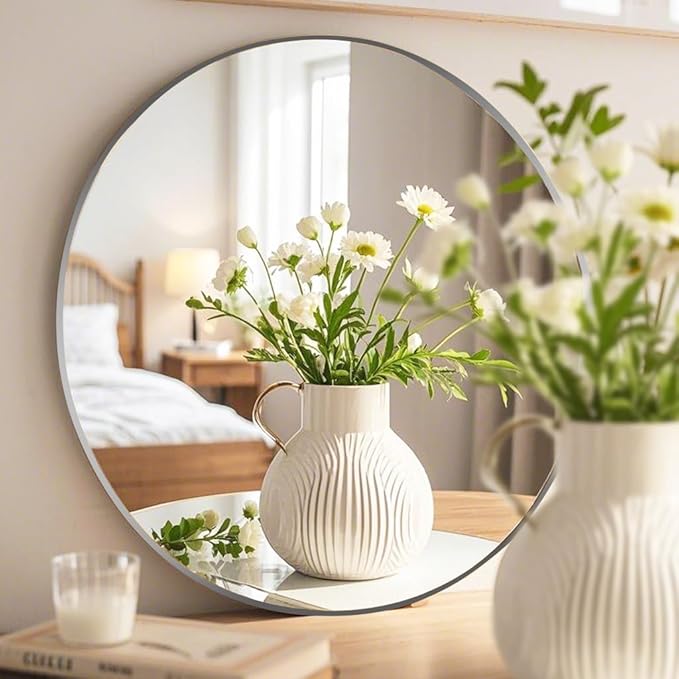 10 Pack Round Mirror Centerpieces for Tables Decorations, 10" Acrylic Circle Mirror Centerpieces Mirror Tray Candle Plate Centerpiece for Wedding Table Decorations Wall Decor (Round, 10inch)