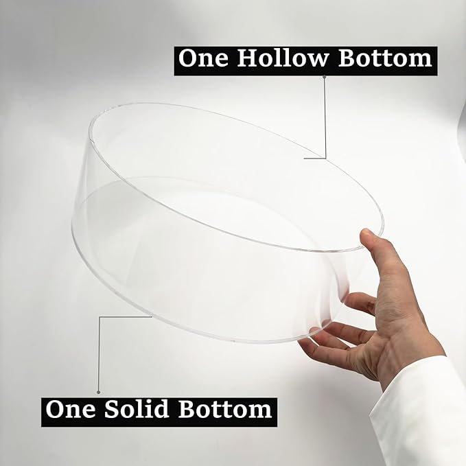12 Inch Clear Acrylic Cake Stand, Round Cupcake Display Holder with Hollow Bottom, Dessert Stand for Wedding Birthday Party Christmas, Tiered Display Riser for Cakes, Donuts, Appetizers