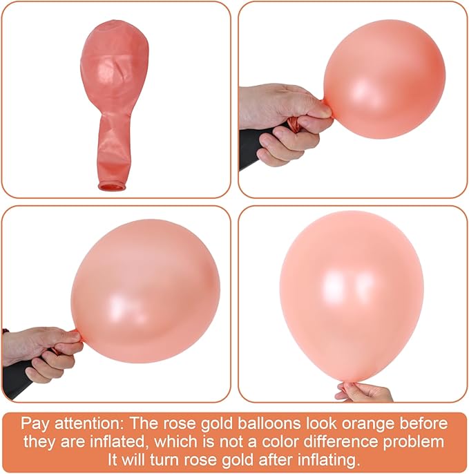 Dagelar Dusty Pink Boho Blush Balloons, Metallic Rose Gold Retro Pink Ivory White Balloon, Nude Cream White Balloon and Confetti Balloons for Bridal Baby Shower Girls Birthday Wedding Decor Supply