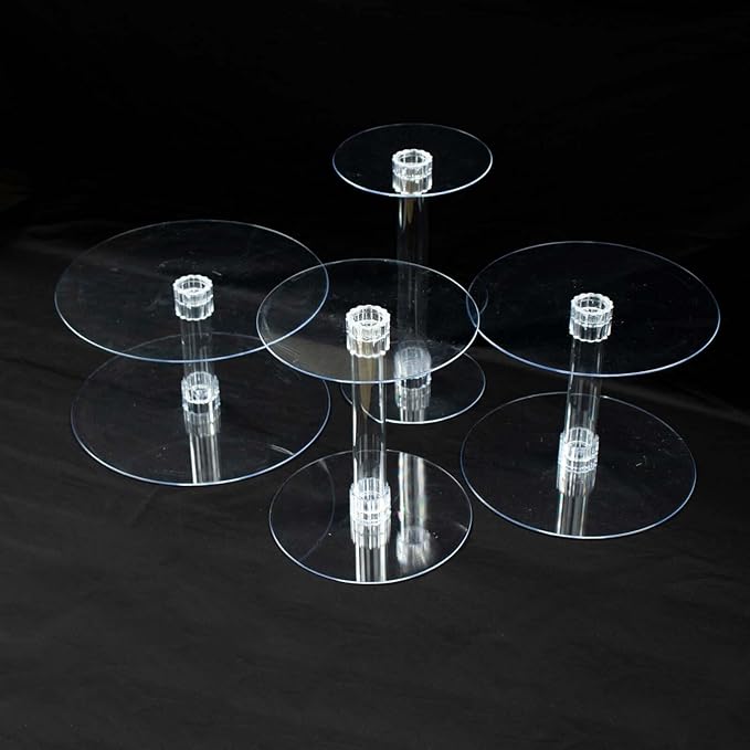 Efavormart Lovely 4 Tier XL Acrylic Crystal Glass Clear Cake Dessert Decorating Stand for Birthday Xmas Party Wedding