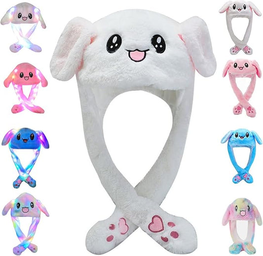 umbresen Bunny Hat Ear Moving Jumping Rabbit Hat Funny Plush Cap for Kids