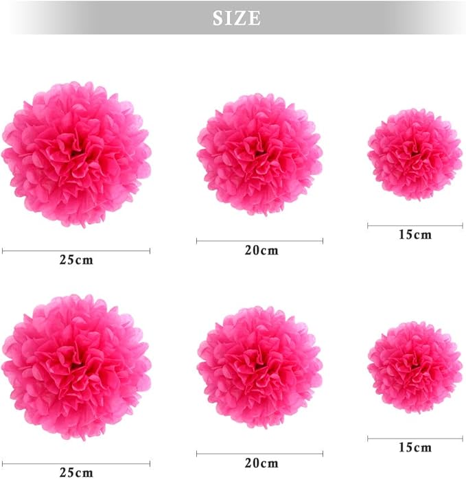 Binpeng Paper Pom Poms Hanging Paper Flower Ball Wedding Party Celebrations Decorations Outdoor Decoration Flowers Craft for Party Birthday Party (deep Purple 6pcs) (DEEP RSRD)