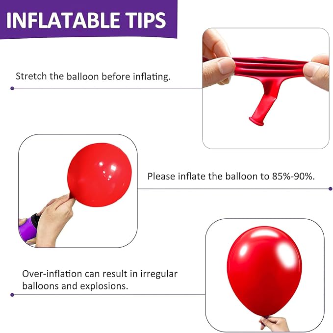 Firomi Small Red Balloons 5-inch 100 Pack Helium Matte Round Thicken Latex Red Balloon for Birthday Party Wedding (with 2 Ribbons)