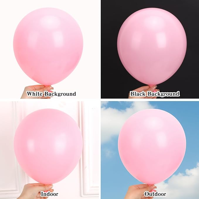 RUBFAC Pink Balloons 135pcs Light Pastel Pink Balloon Different Sizes 18 12 10 5 Inch for Garland Arch Birthday Party Baby Shower Gender Reveal Wedding Anniversary Easter Decoration