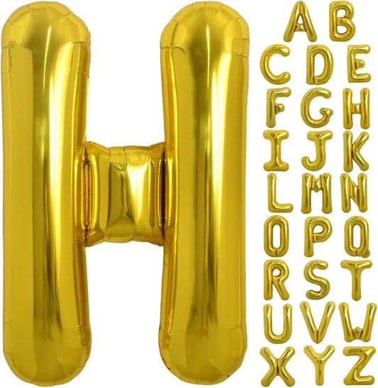 TONIFUL 40 Inch Large Gold Letter H Balloons, Foil Mylar Big Balloons for 2026 New Year Eve Graduation Wedding Baby Shower Birthday Party Anniversary Supplies Decorations