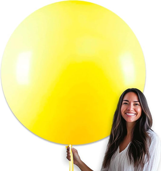 PartyWoo Yellow Balloons 4pcs 36 Inch Yellow Latex Helium Balloons for Birthday Baby Shower Graduation Sunflower Anniversary Engagement Bee Hawaiian Beach Lemon Theme Party Decorations Yellow-Y55