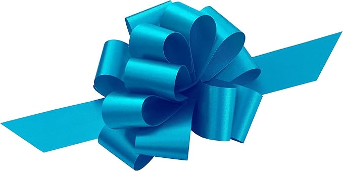 Turquoise Decorative Gift Pull Bows - 5" Wide, Set of 10, Christmas, Gift Bows, Spring, Wreath, Swag, Garland, Gift Basket, Presents, Birthday, Fundraiser, Summer, Easter