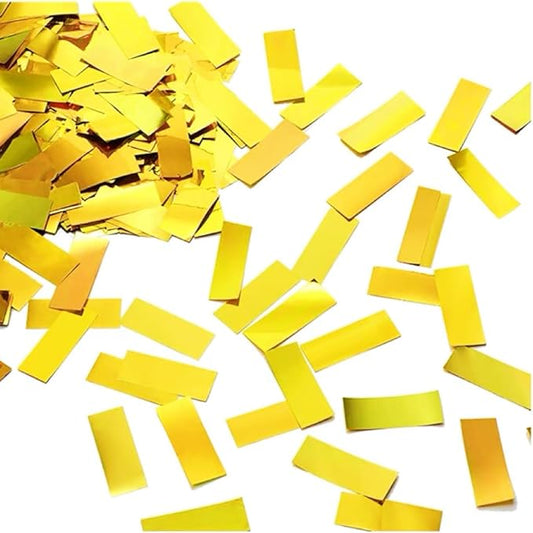 Gold Metallic Confetti Rectangle 2.2 lb - Fluttering Foil Confetti for Confeti Cannon and Launcher Use, Table Decorations,Birthday Parties,Weddings,Graduation Ceremonies