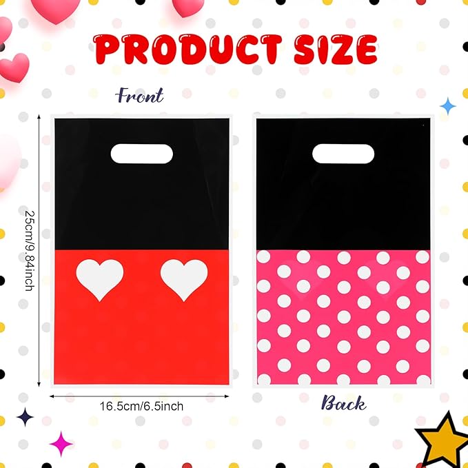 Eccliy 30 Pcs Cartoon Mouse Theme Party Favor Bags Mouse Candy Snack Treat Gift Bags For Birthday Party Decoration Supplies